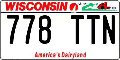 WI license plate 778TTN
