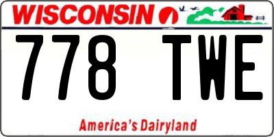 WI license plate 778TWE