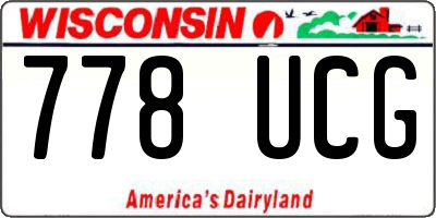WI license plate 778UCG