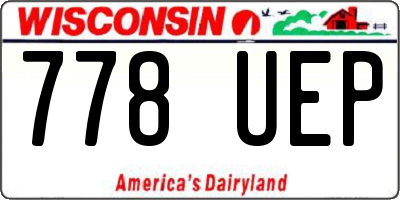 WI license plate 778UEP