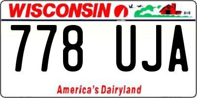 WI license plate 778UJA