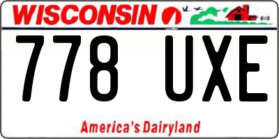 WI license plate 778UXE