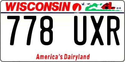 WI license plate 778UXR