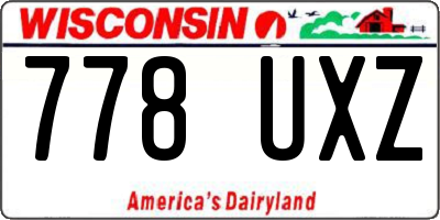 WI license plate 778UXZ