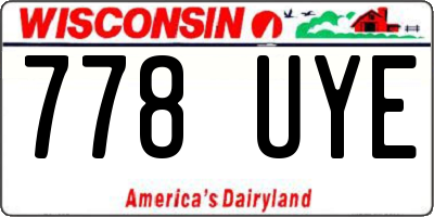 WI license plate 778UYE