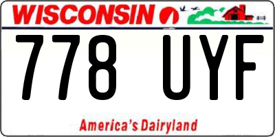 WI license plate 778UYF