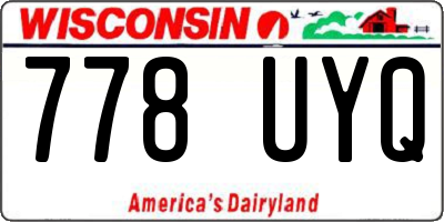 WI license plate 778UYQ