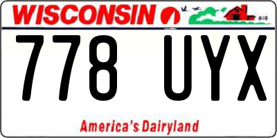 WI license plate 778UYX