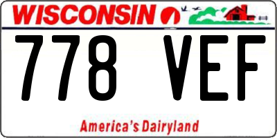 WI license plate 778VEF