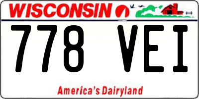 WI license plate 778VEI