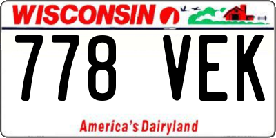 WI license plate 778VEK