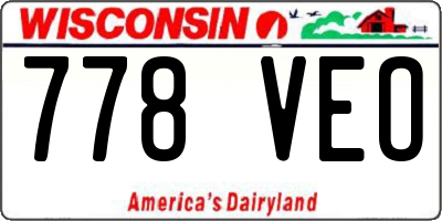 WI license plate 778VEO