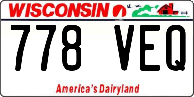 WI license plate 778VEQ