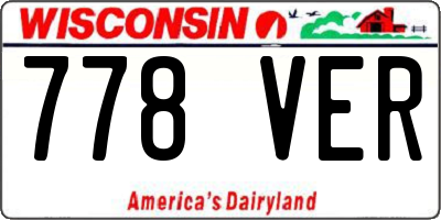 WI license plate 778VER