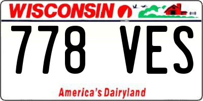 WI license plate 778VES