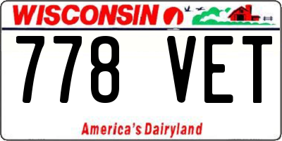 WI license plate 778VET