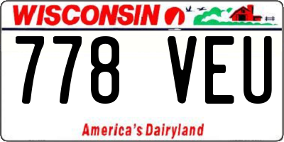 WI license plate 778VEU