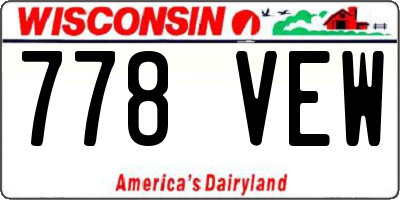WI license plate 778VEW