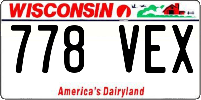 WI license plate 778VEX