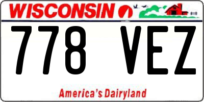 WI license plate 778VEZ