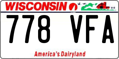 WI license plate 778VFA