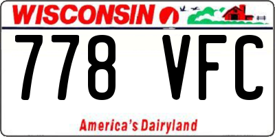 WI license plate 778VFC