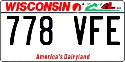 WI license plate 778VFE