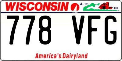 WI license plate 778VFG