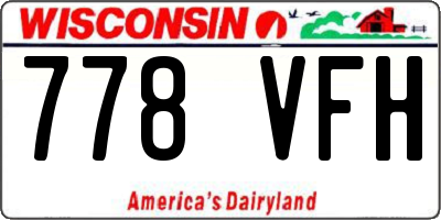 WI license plate 778VFH