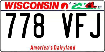 WI license plate 778VFJ