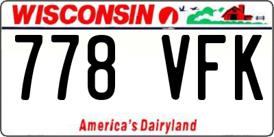 WI license plate 778VFK