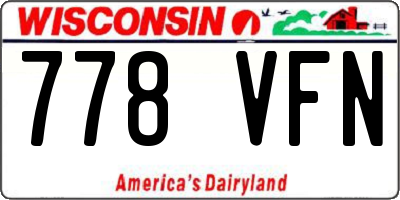 WI license plate 778VFN