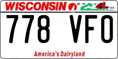 WI license plate 778VFO