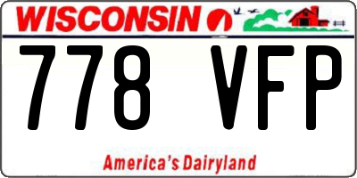 WI license plate 778VFP