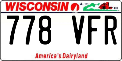 WI license plate 778VFR
