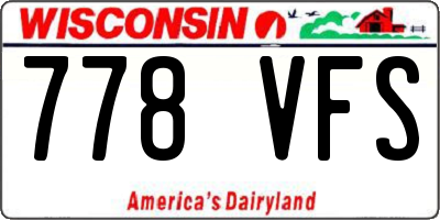 WI license plate 778VFS