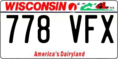 WI license plate 778VFX