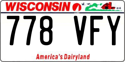 WI license plate 778VFY