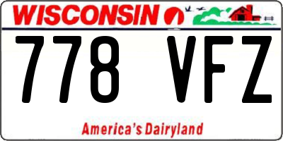 WI license plate 778VFZ