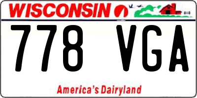 WI license plate 778VGA