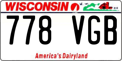 WI license plate 778VGB