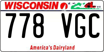 WI license plate 778VGC