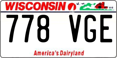 WI license plate 778VGE