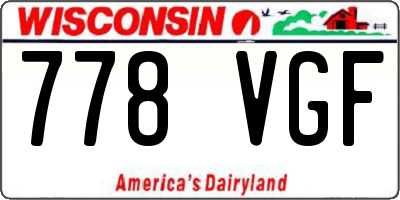 WI license plate 778VGF