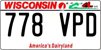 WI license plate 778VPD