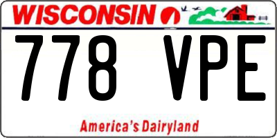 WI license plate 778VPE