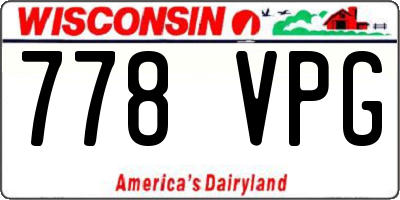 WI license plate 778VPG