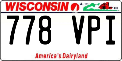 WI license plate 778VPI
