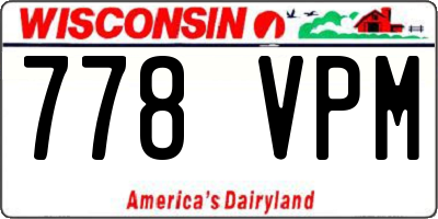 WI license plate 778VPM