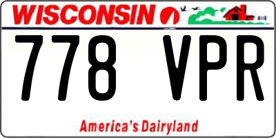 WI license plate 778VPR